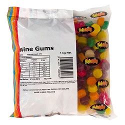 LOLLY WINE GUMS 1KG RAINBOW