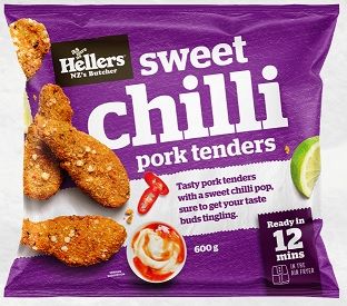 PORK TENDERS SWEET CHILLI 600GM (12CTN) HELLERS