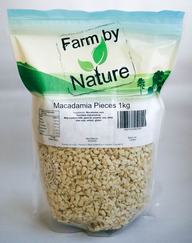 NUTS MACADAMIA PIECES 1KG FARM BY NATURE