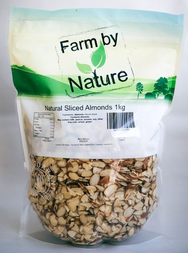 NUTS ALMOND NATURAL SLICED 1KG FBN