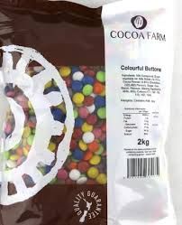 CHOCOLATE COLOURFUL BUTTONS 2KG FBN