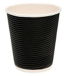 CUP COFFEE TWIST BLACK 8OZ 25SLV 20CTN