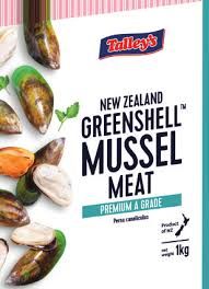 MUSSEL MEAT MEDIUM  PREMIUM 1KG IQF 2495 TALLEYS