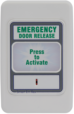 Dual Unit Green Domed Press to Exit and Emergency Door Release -  Fingerprint Access Control