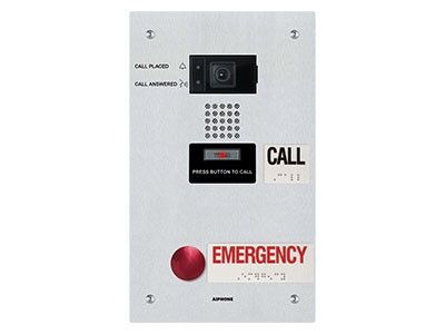 Aiphone IX IP Direct Video Dr Stn with Emergency Button - Flush