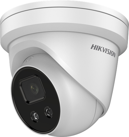 Hikvision 8MP 4K IR Fixed 2.8mm AcuSense Turret -  Strobe Light and Audible Warn