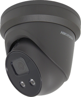 Hikvision 6MP Acusense 2.8mm Fixed Turret with strobe light and Audio - BLACK