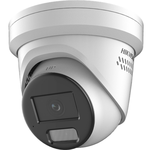Hikvision 4MP ColorVu + Acusense 2.8mm Turret strobe light & 2 way Audio