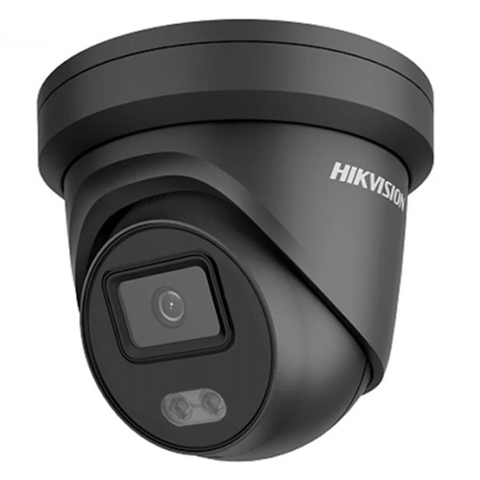 Hikvision 4MP ColorVu + Acusense 2.8mm Turret, strobe light & 2 way Audio - BLAC