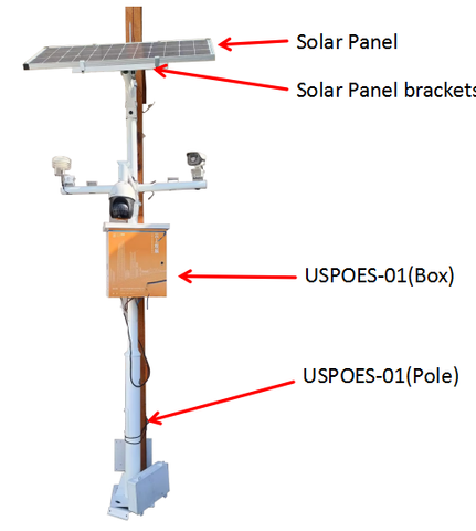 Utepo Solar Kit - 200W panel, 12V 100Ah Battery, 10-port Gigabit POE Switch