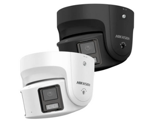 Hikvision 8MP Panoramic 180deg 4K ColorVu + Acu Turret - strb & spkr - Black