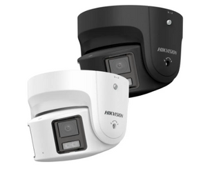 Hikvision 8MP Panoramic 180deg 4K ColorVu + Acusense Turret - strb & spkr - BLAC