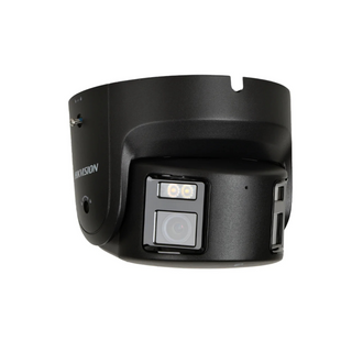 Hikvision 8MP Panoramic 180deg 4K ColorVu + Acu Turret - strb & spkr - BLACK