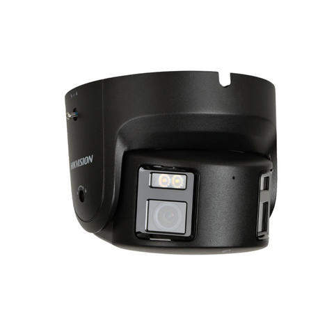Hikvision 8MP Panoramic 180deg 4K ColorVu + Acu Turret - strb & spkr - BLACK