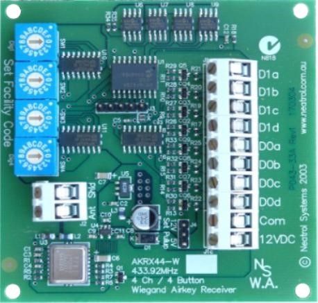 Airkey AKRX64W26 Weigand Rcvr 6 Chan 4 Out