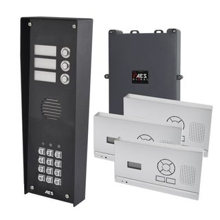 DECT 703 Audio Only Intercom Kit for 3 Apartments, with Handsfree Stations