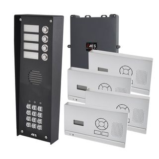 DECT 703 Audio Only Intercom Kit for 4 Apartments, with Wall Stations