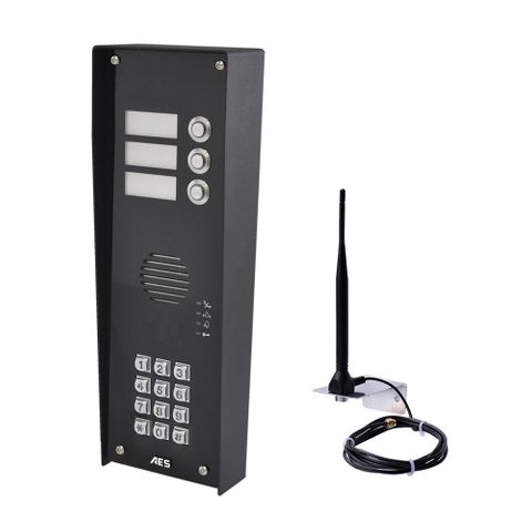 Cellcom Prime7 Audio Only Intercom for 3 Apartments - Black