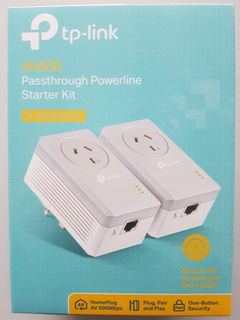 TP-Link TL-PA4010P KIT AV600 Powerline Kit with AC Pass-Through