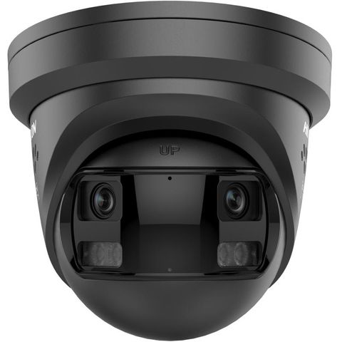 Hikvision 8MP Panoramic 180deg Smart Hybrid Active Deterrent Turret - Black