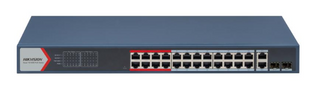Hikvision 24 Port Fast Ethernet Smart Managed POE Switch, 2x Gigabit Combos