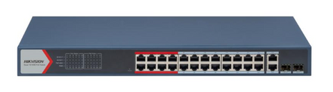 Hikvision 24 Port Fast Ethernet Smart Managed POE Switch, 2x Gigabit Combos