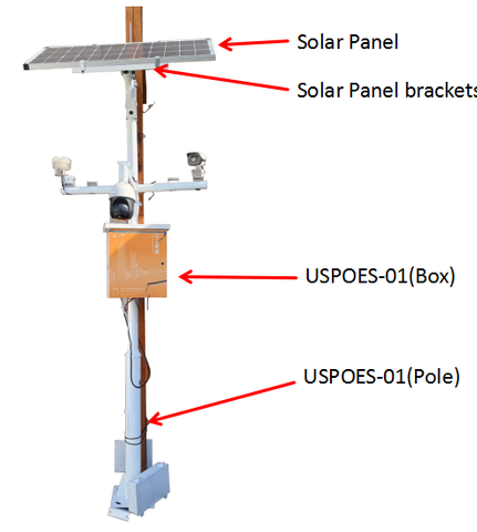 Utepo Solar Kit - 200W panel 12V 100Ah Battery 10-port Gigabit POE Switch