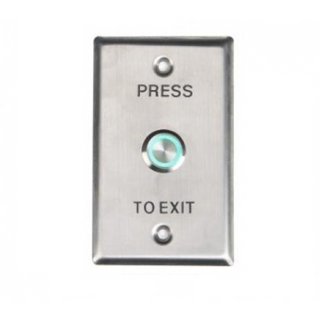 DFM S/Steel Exit Button Green LED IP65  - Wallplate Size