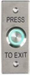 DFM S/Steel Exit Button Green LED IP65 - Architrave Size