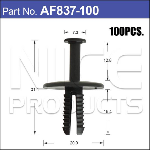 Plastic Fastener Pkt 100