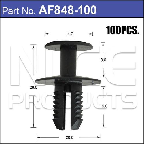 Plastic Fastener Pkt 100