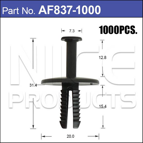 Plastic Fastener Pkt 1000