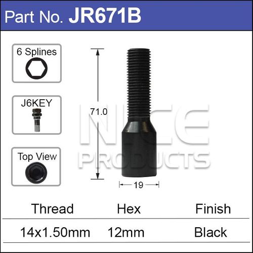 One piece Allen Key Bolt Black