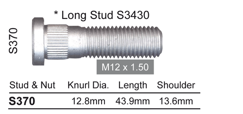 Long wheel stud
