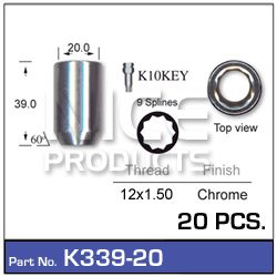 Lock Nuts 20+Key