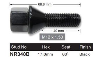 One Piece Stud Black