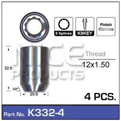 lock nuts (4 pcs + key)