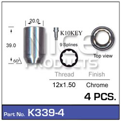 lock nuts (4 pcs + key)