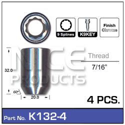 lock nuts (4 pcs + key)