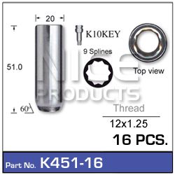 Lock Nuts 16+Key