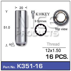 Wheel &lsquo;Nuts Pack (16)