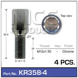 Lock nuts 4pc + k10key