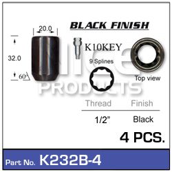 lock nuts (4 pcs + key)