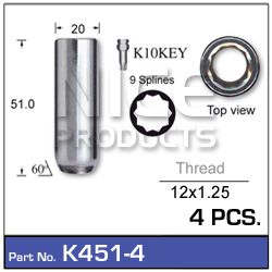 Lock Nuts  4+Key