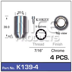 lock nuts (4 pcs + key)