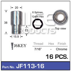 Chrome Nuts (set of 16 + Key)