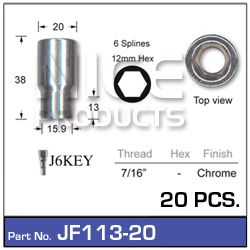 Chrome Nuts (set of 20 + Key)