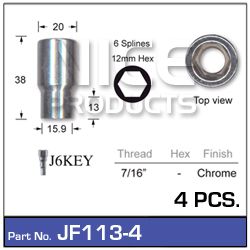 Chrome Nuts (set of 4 + Key)