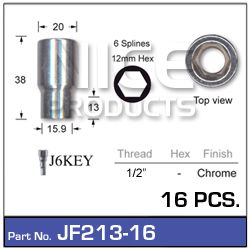 Chrome Nuts (set of 16 + Key)