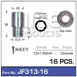 Chrome Nuts (set of 16 + Key)